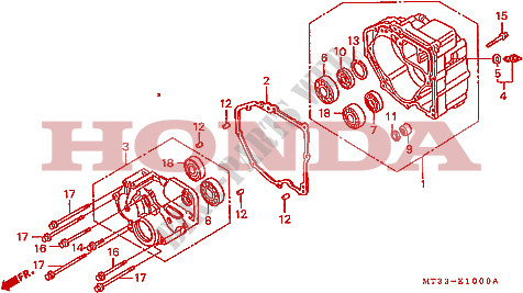 REAR TRANSMISSION CASE for Honda PAN EUROPEAN ST 1100 ABS 1992