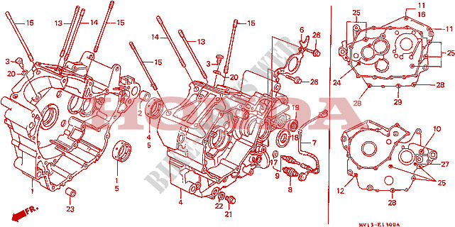 CRANKCASE for Honda AFRICA TWIN 750 50HP 1992
