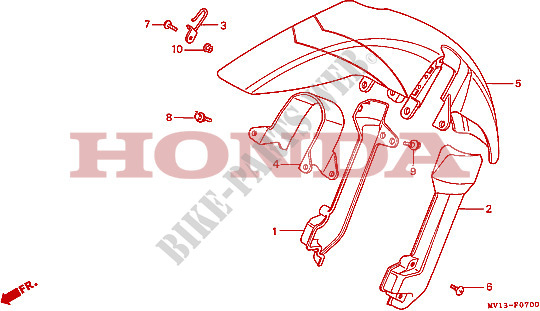 FRONT FENDER for Honda AFRICA TWIN 750 1990