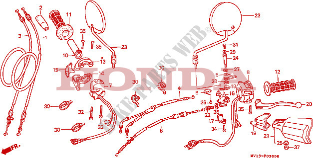 LEVER   SWITCH   CABLE for Honda AFRICA TWIN 750 1991