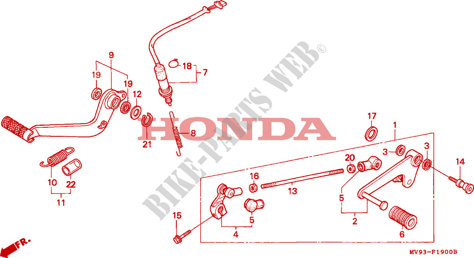 BRAKE PEDAL for Honda CBR 600 F 1991