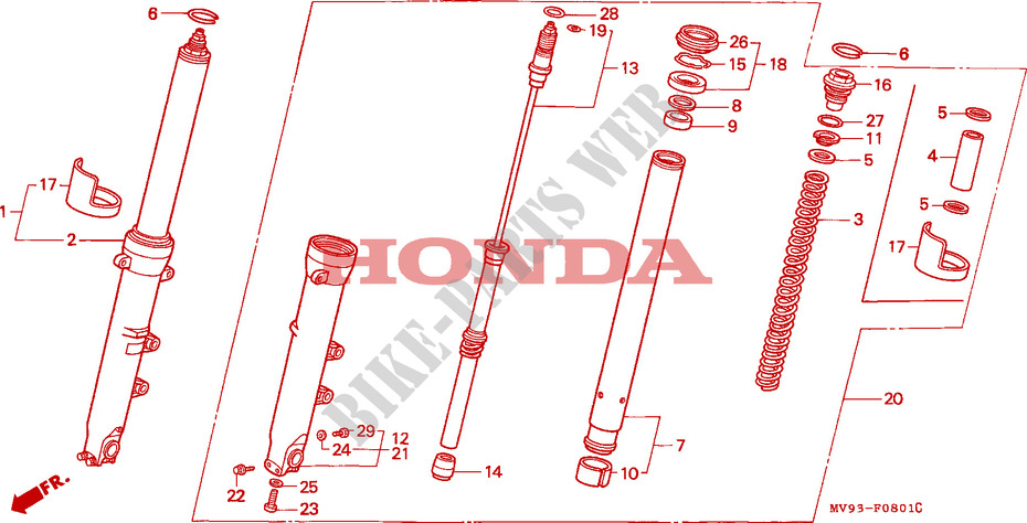 FRONT FORK (2) for Honda CBR 600 F 1993