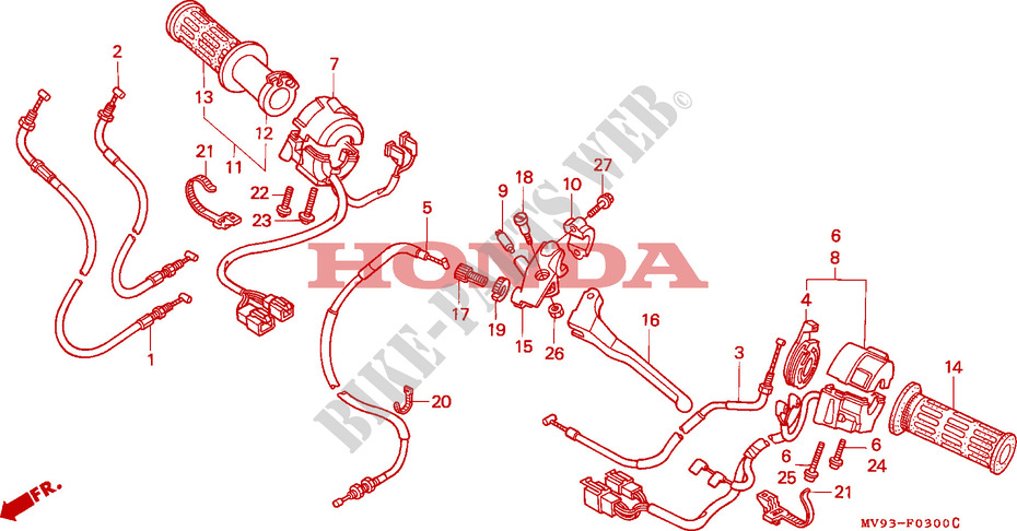 HANDLE LEVER   CABLE   SWITCH for Honda CBR 600 F 1992