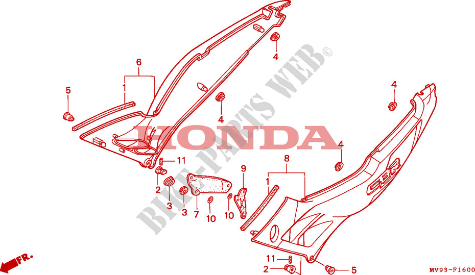 SIDE COVERS for Honda CBR 600 F 1993
