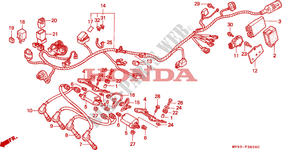 WIRE HARNESS for Honda CBR 600 F 27HP 1993