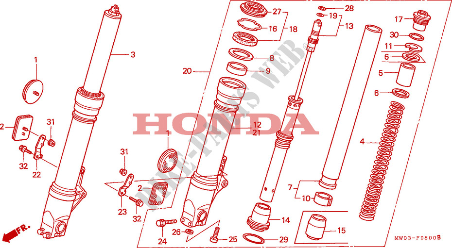 FRONT FORK for Honda CBR 900 RR 1995