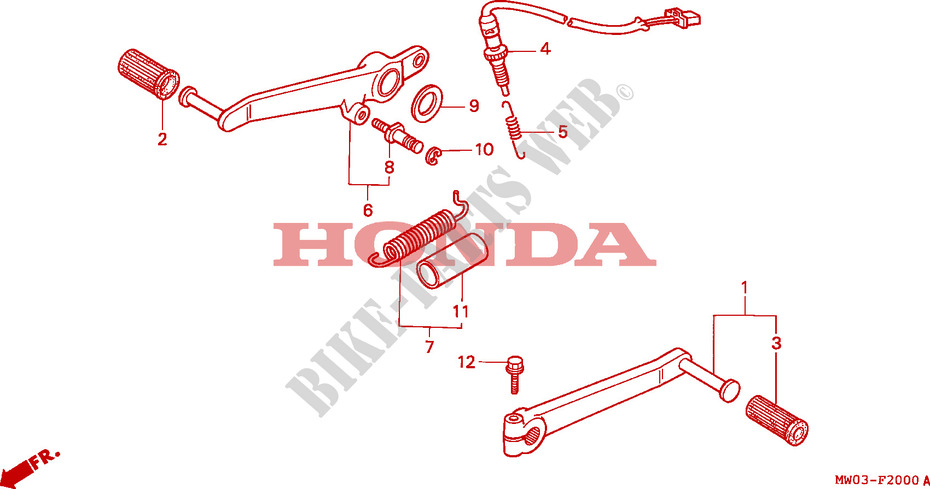 PEDAL (1) for Honda CBR 900 FIREBLADE 1992