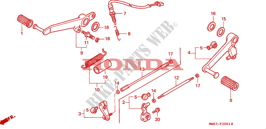 PEDAL (2) for Honda CBR 900 RR 1995