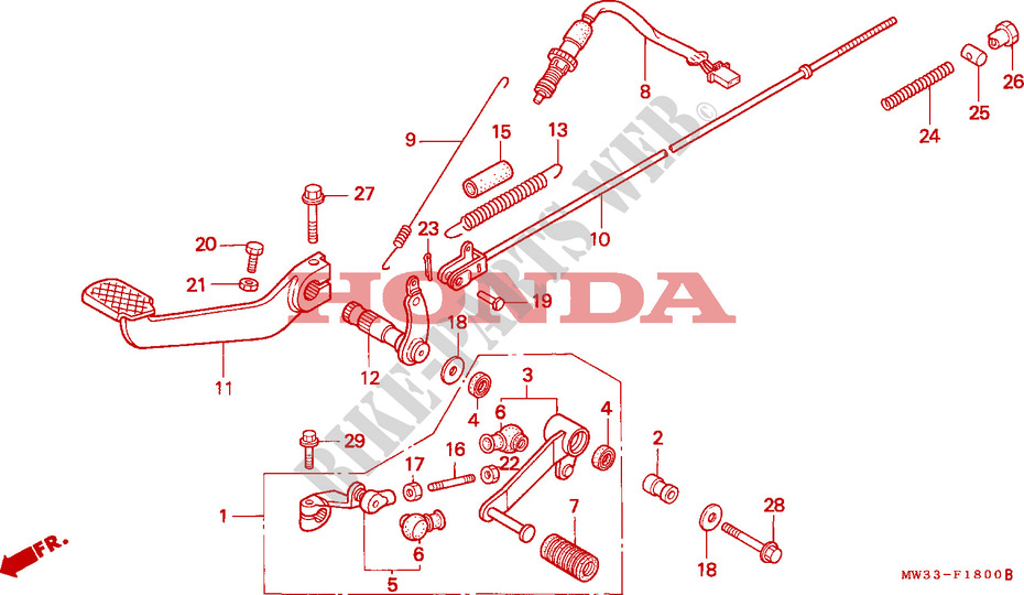 PEDAL (CB750) for Honda CB 750 NIGHTHAWK 1991