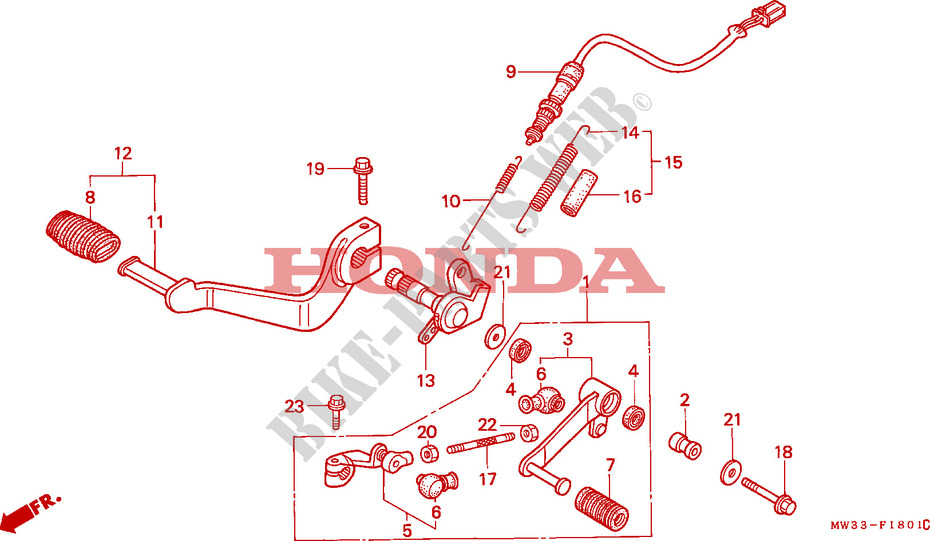 PEDAL (CB750F2) for Honda SEVEN FIFTY 750 27HP 1992