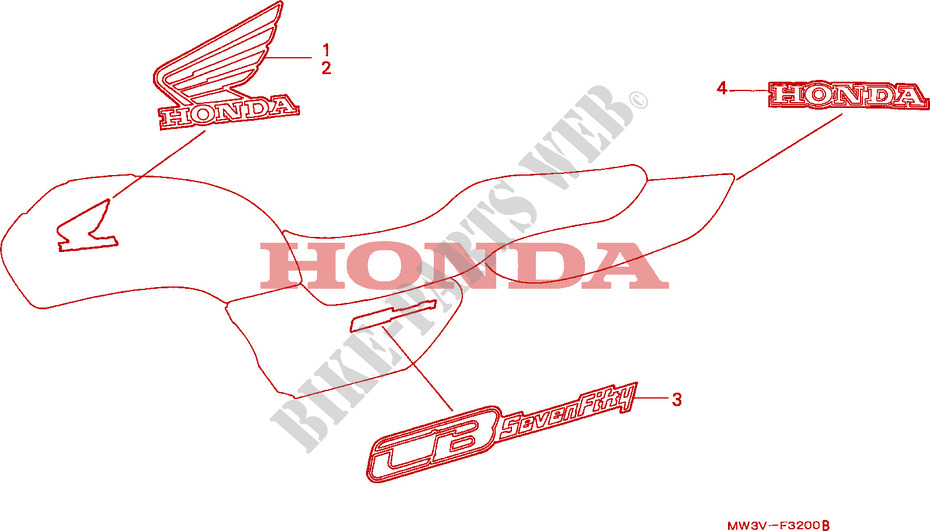 STICKERS for Honda SEVEN FIFTY 750 1999