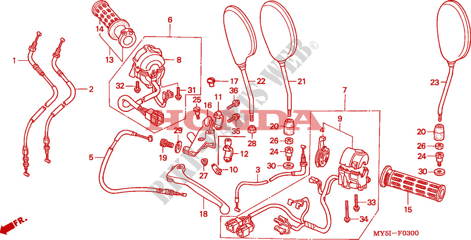LEVER   SWITCH   CABLE for Honda CB 500 2001
