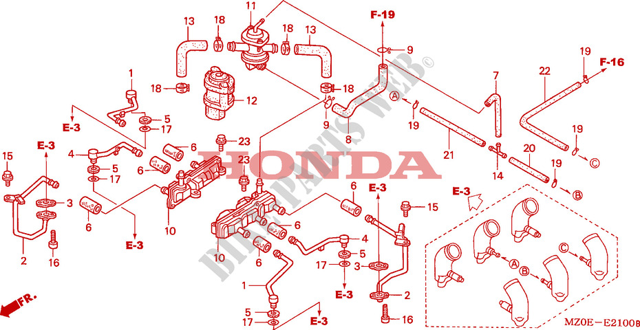 AIR INJECTION CONTROL VALVE for Honda 1500 F6C 2002