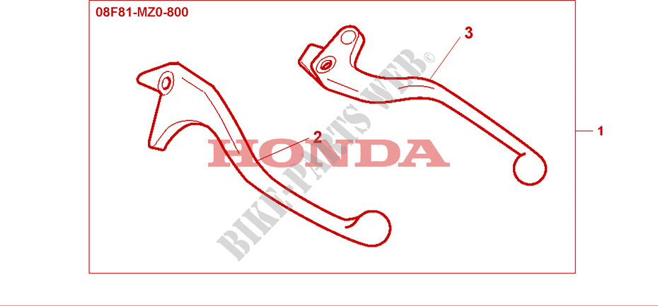 CHROME LEVER KIT for Honda 1500 F6C 2002