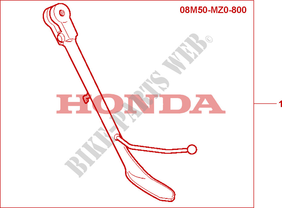 CHROME SIDE STAND for Honda 1500 F6C 2002