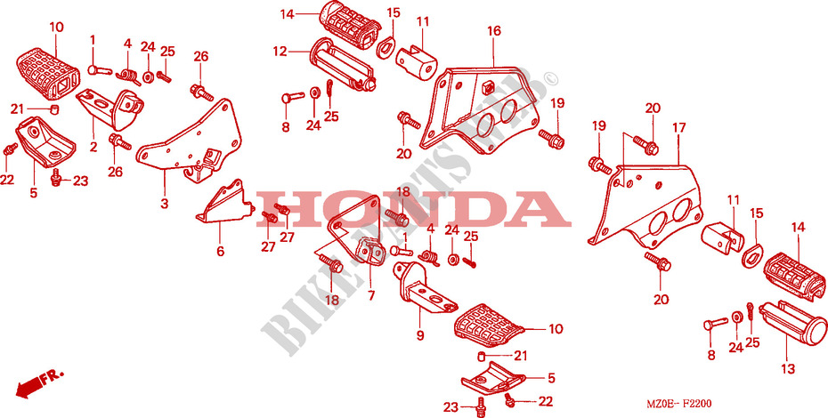 FOOTREST for Honda 1500 F6C 2002