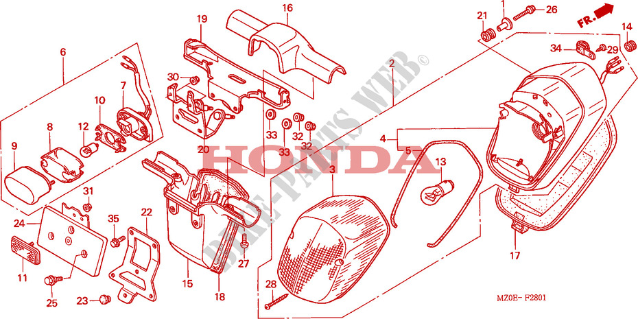 TAILLIGHT (2) for Honda 1500 F6C 2002