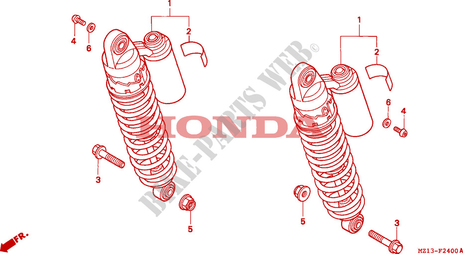 REAR SHOCK ABSORBER for Honda BIG ONE 1000 50HP 1994
