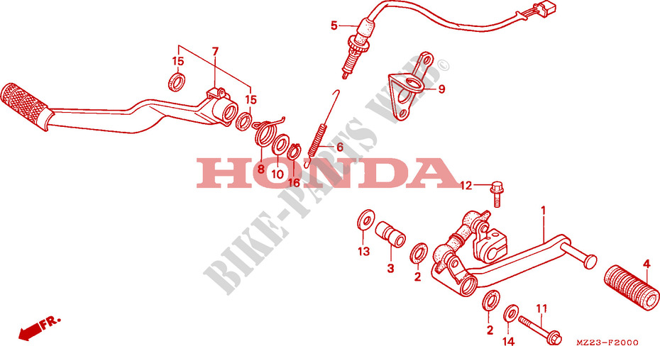 BRAKE PEDAL for Honda CBR 1000 DUAL CBS 1996