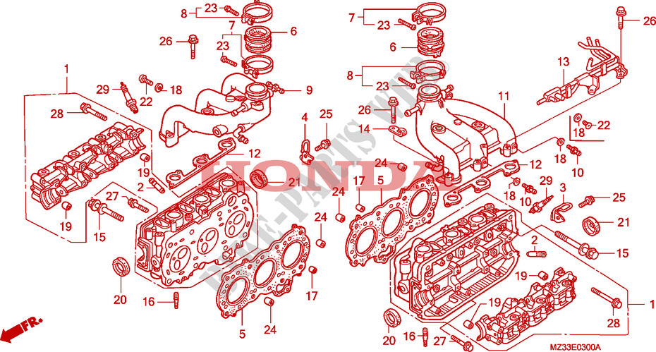 CYLINDER HEAD for Honda GL 1500 GOLD WING SE 20th aniversary 1995