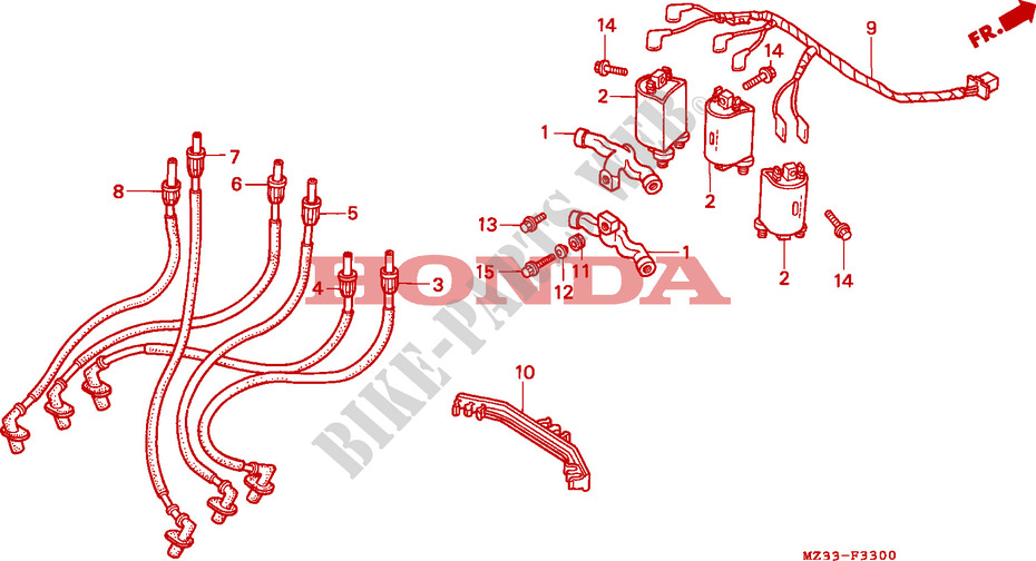 IGNITION COIL for Honda GL 1500 GOLD WING SE 1993