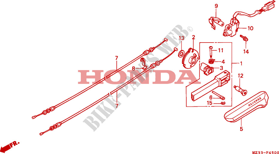 REVERSE LEVER for Honda GL 1500 GOLD WING SE 20éme anniversaire 1995