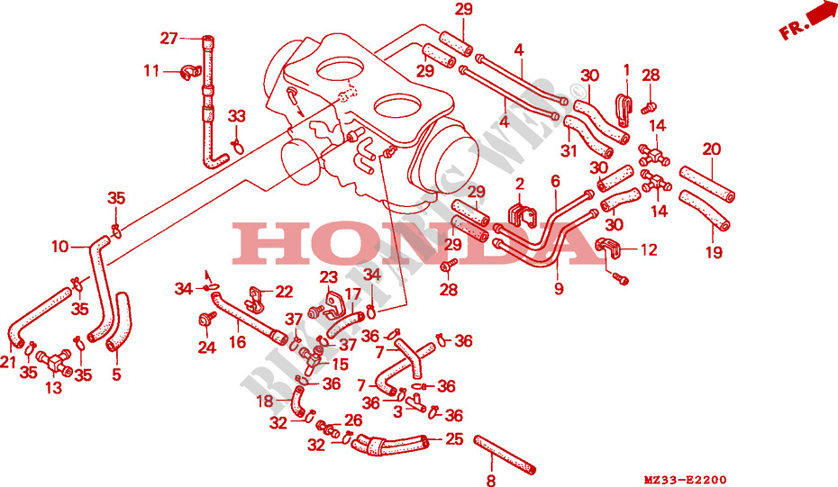 TUBING (1) for Honda GL 1500 GOLD WING SE 20éme anniversaire 1995