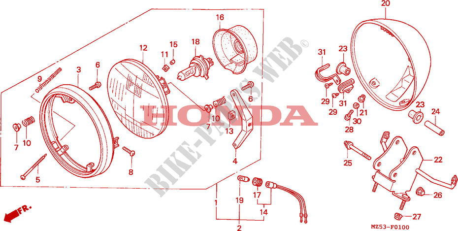 HEADLIGHT for Honda SHADOW 750 1993