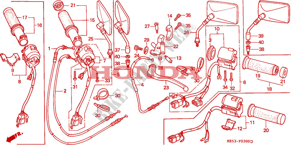 LEVER   SWITCH   CABLE for Honda SHADOW 750 1993