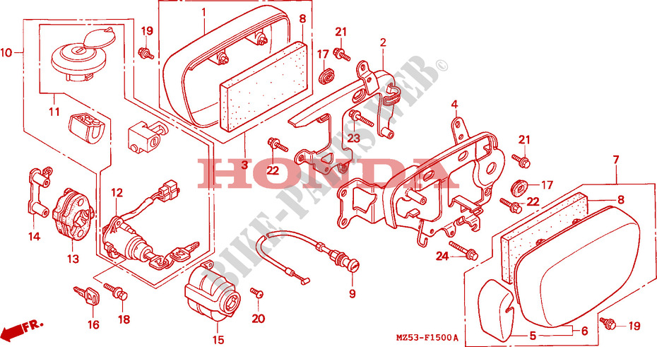 SIDE COVER   IGNITION SWITCH for Honda SHADOW 750 1993