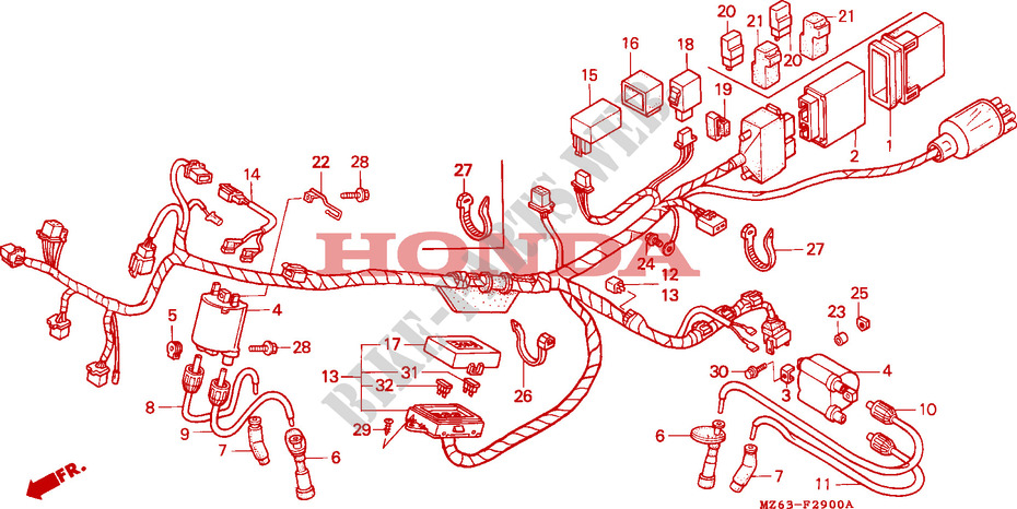 WIRE HARNESS for Honda NTV 650 1995