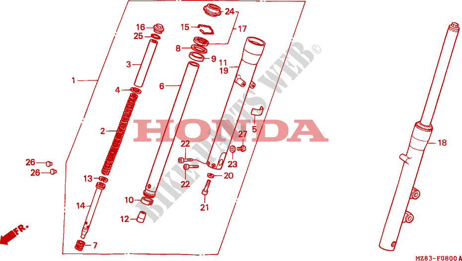 FRONT FORK for Honda VT SHADOW 600 1995