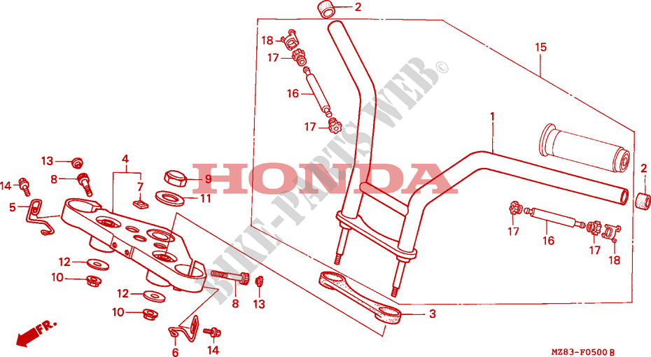 HANDLE PIPE (1) for Honda VT SHADOW 600 1995