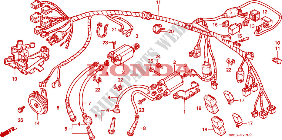 WIRE HARNESS for Honda VT SHADOW 600 1996