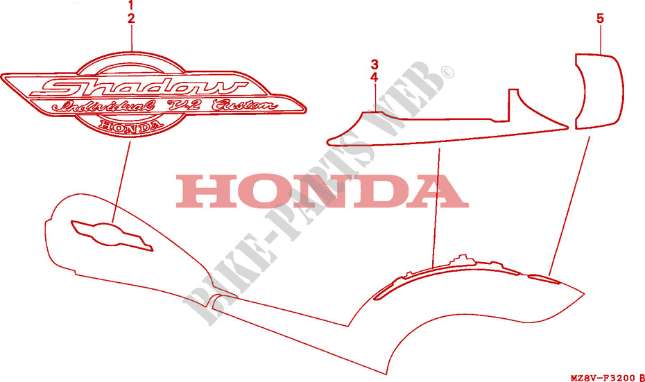 MARK (1) for Honda VT SHADOW 600 1997