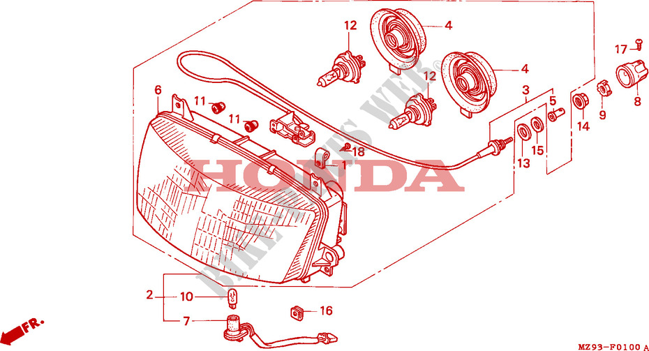 HEADLIGHT for Honda PAN EUROPEAN ST 1100 1996