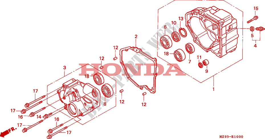 REAR TRANSMISSION CASE for Honda PAN EUROPEAN ST 1100 2000