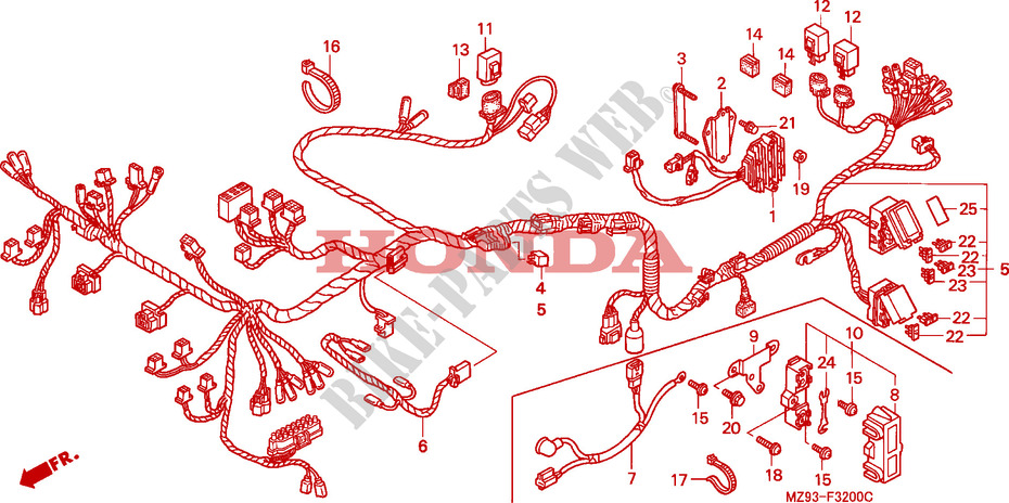 WIRE HARNESS for Honda PAN EUROPEAN ST 1100 1993