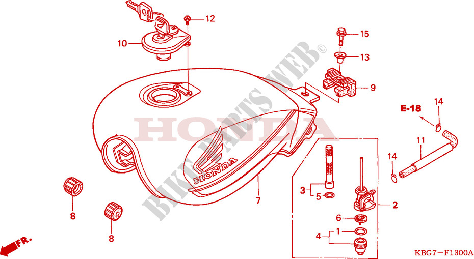 FUEL TANK for Honda CB 250 TWO FIFTY HK 2004