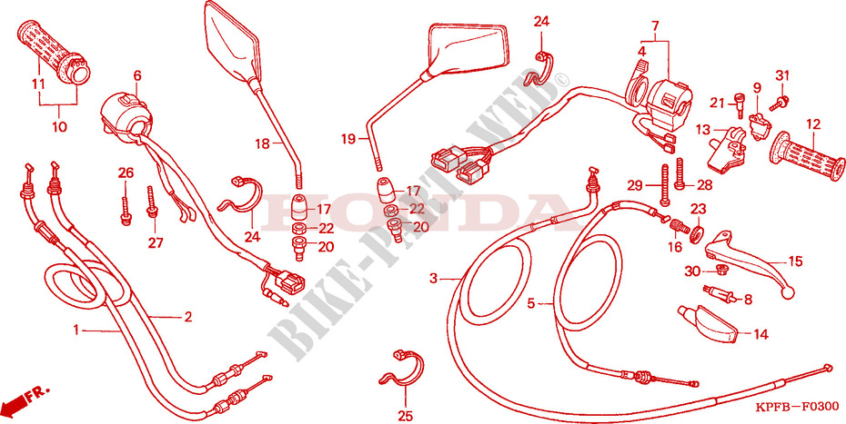 LEVER   SWITCH   CABLE for Honda CBF 250 2005