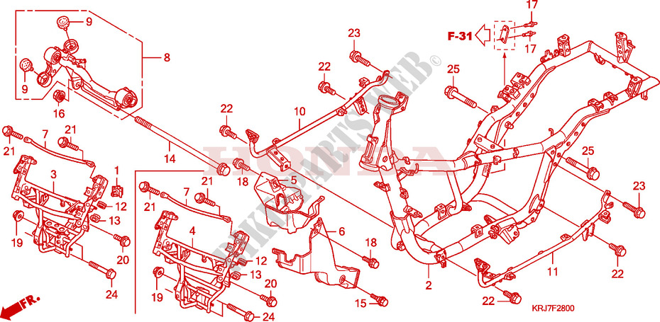 FRAME for Honda S WING 125 FES ABS SPECIAL 2009