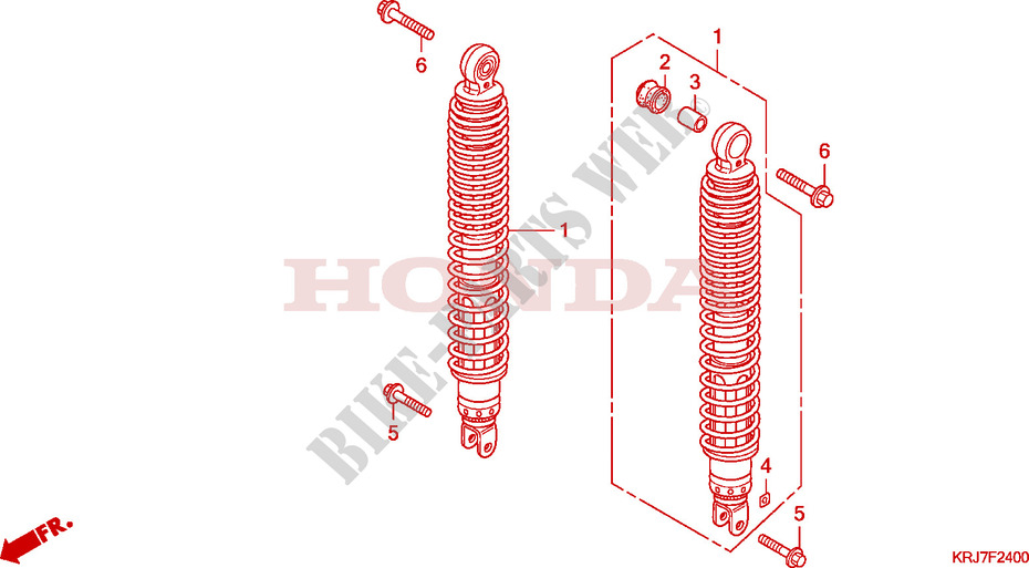 REAR SHOCK ABSORBER for Honda S WING 125 FES ABS 2009