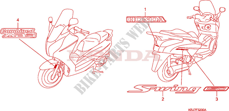 STICKERS for Honda S WING 125 FES 2ED 2011