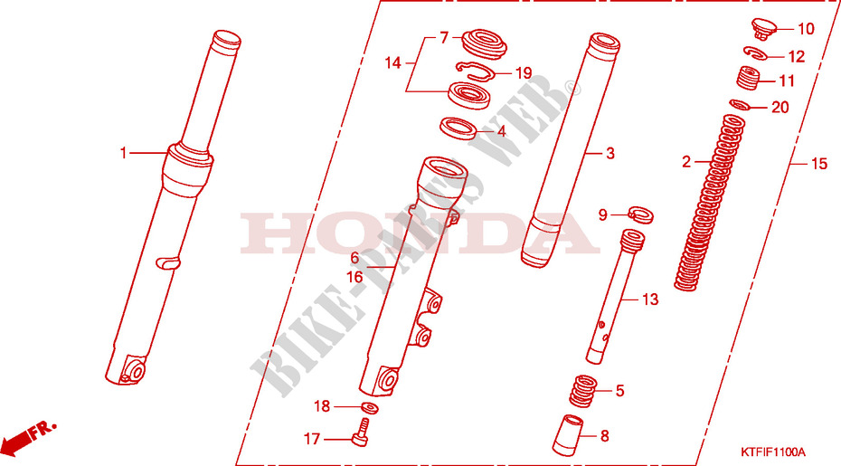 FRONT FORK for Honda SH 125 FREIN ARRIERE A DISQUE ET TOP BOX 2010