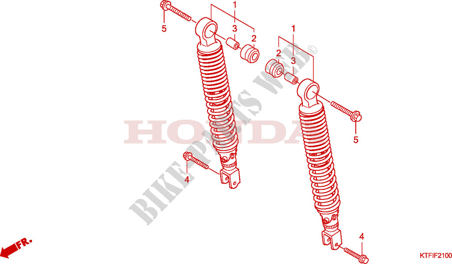REAR SHOCK ABSORBER for Honda SH 125 FREIN ARRIERE A DISQUE 2010