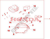 35 L TOP BOX MAT BLACK GRAY MET for Honda SH 300 SPORTY ABS SPECIAL 2010