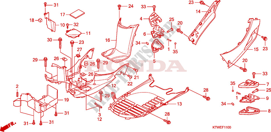 FLOOR PANEL for Honda SH 300 SPORTY ABS SPECIAL 2010