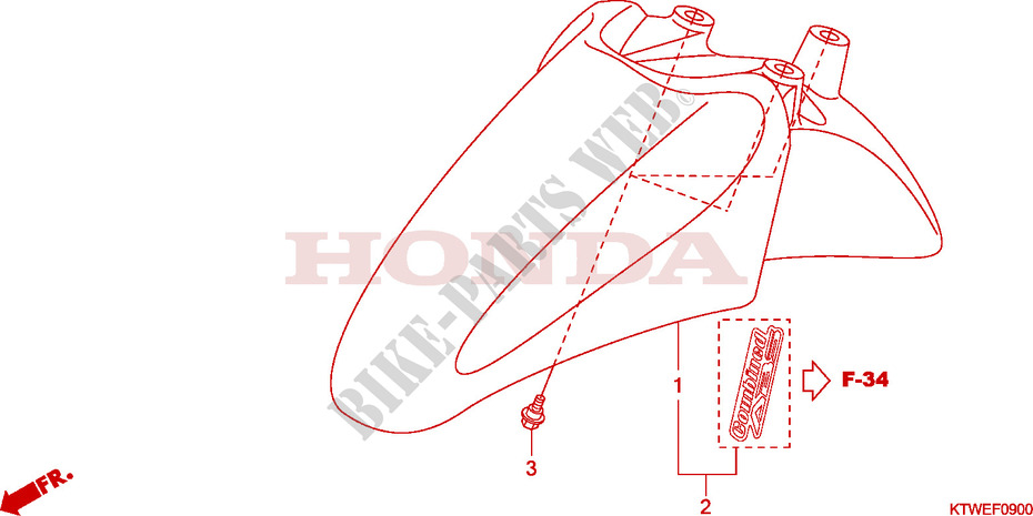 FRONT FENDER for Honda SH 300 ABS TOP BOX 2010