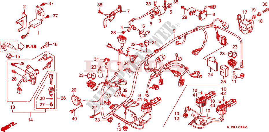 WIRE HARNESS for Honda SH 300 2010