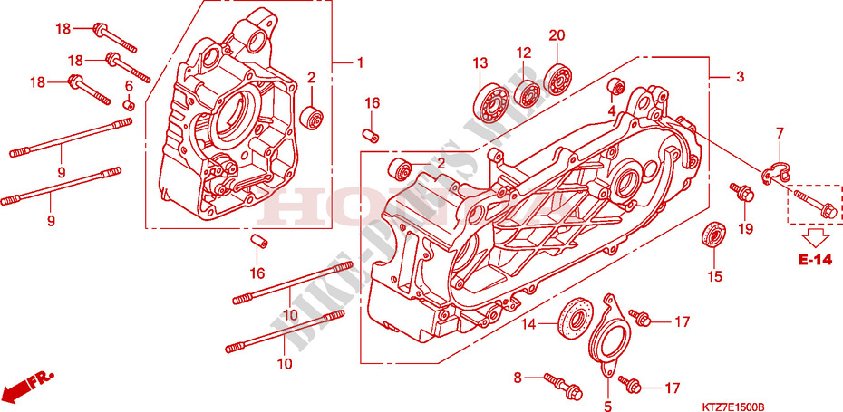 CRANKCASE for Honda PES 125 INJECTION SPORTY SPECIAL 2008